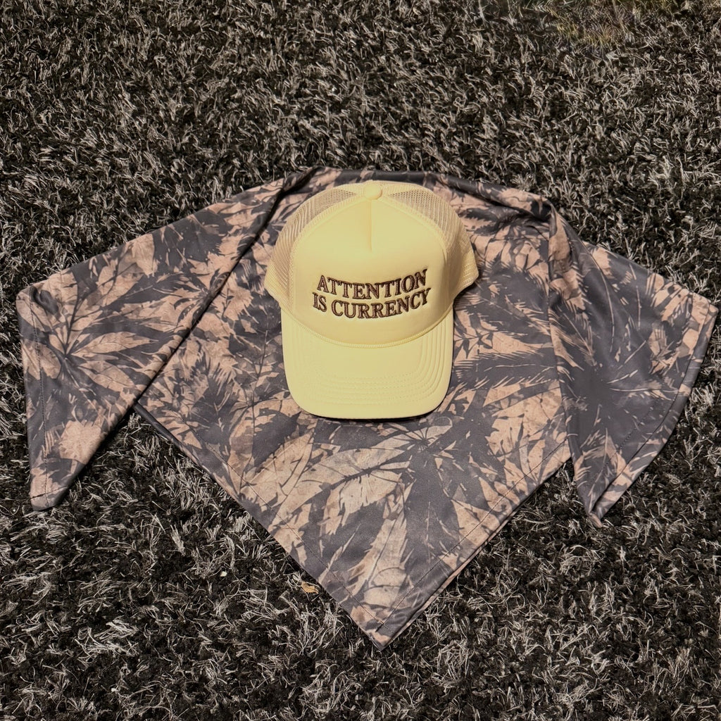 Currency Hat w/ Palm tree scarf